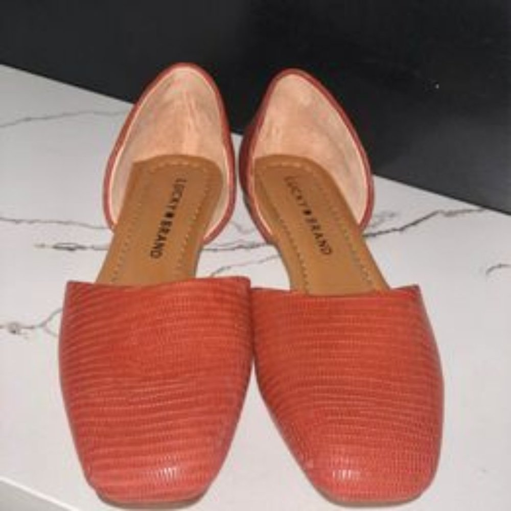 LUCKY BRAND Women's Drowe Rancho Red Ballet Flats Size 5.5